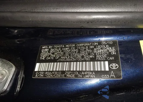 2010 Scion Xd from USA, damaged, VIN JTKKU4B43A1004780